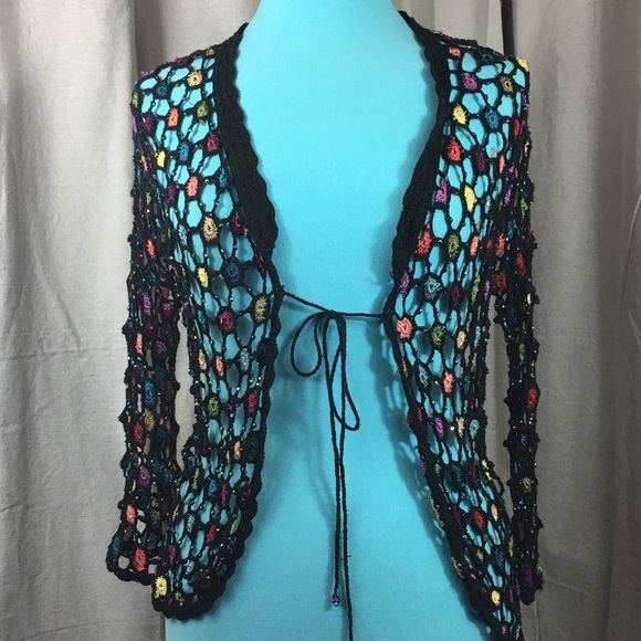 JohnPaulRichard Tops - Boho Knit Jacket | Many Colors | Gem Accent